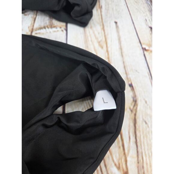 Two Piece Bandeau Bikini Set Size Large NEW Black High Rise Cheeky - Picture 2 of 3